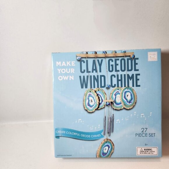NEW Make Your Own Clay Geode Wind Chime DIY Craft Kit CHRISTMAS GIFT Stocking St - Picture 3 of 16